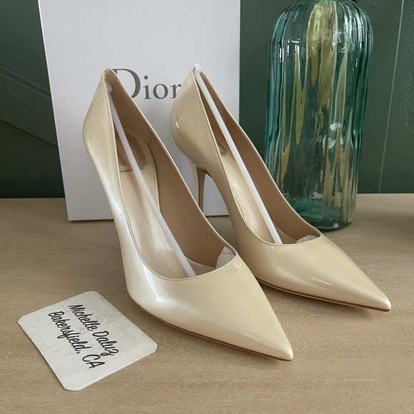 Dior Shoes - Christian Dior Cherie Pointy Pump Patent Beige 41